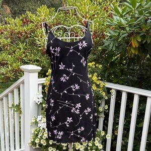Rue21 Black Mini Dress with Pink Floral Pattern